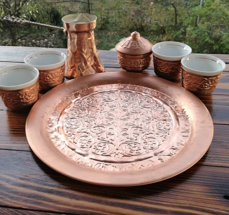 Copper Turkish Coffee Set