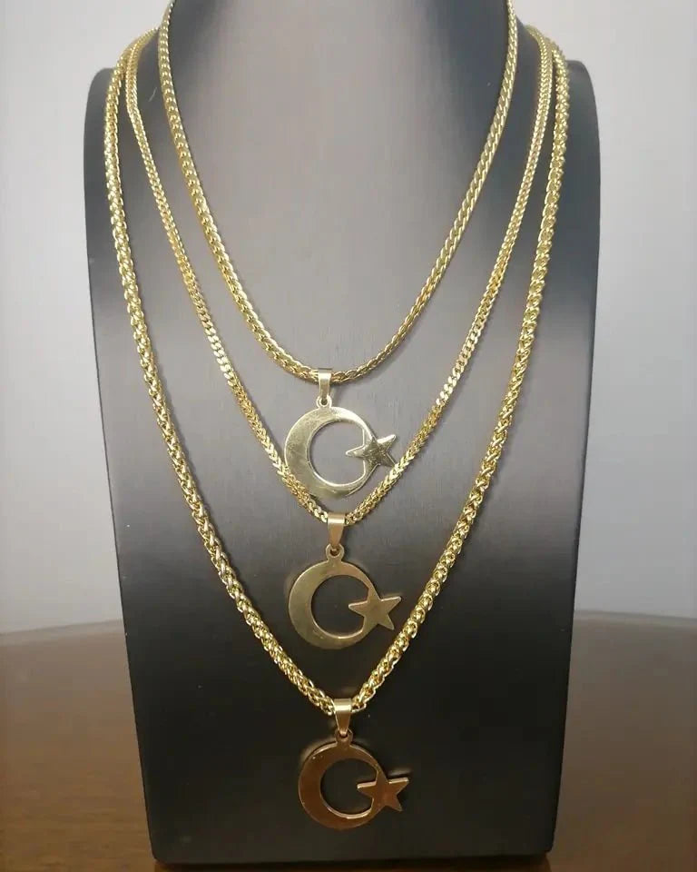 Moon and Star Necklace